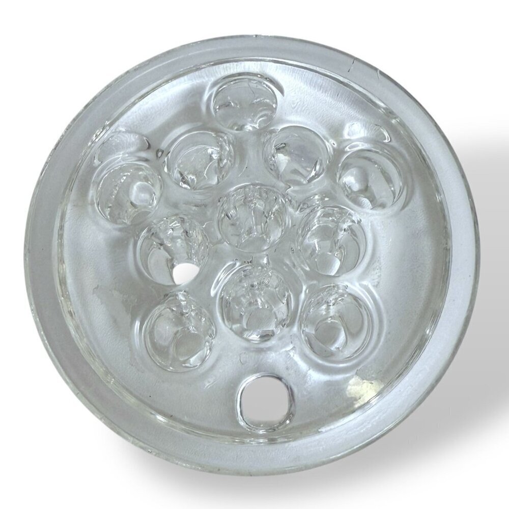 Vintage Glass Floral Frog Clear 3.5" for Flower Arranging 11 Hole Sections